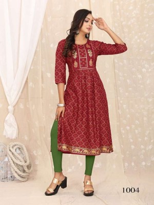 amavi new launch nayra cut rayon dibby foil printed kurti designer wholesaler and exporter in India  kurtis catalogs