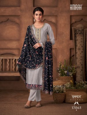 amirah by gulnaz vol 2 fantastic collection of embroidered dupatta with plain suit and pant catalog at wholesale price readymade suit catalogs