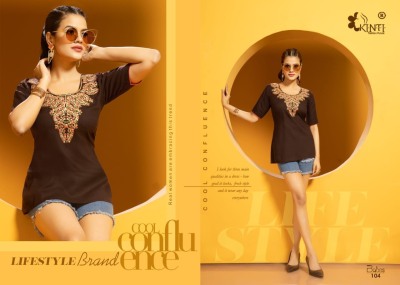 babes by kinti cotton cambric stitching pattern block printed  western top catalog at wholesale price western wear catalogs