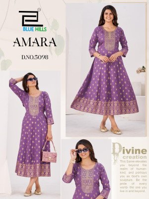 Blue Hills Amara Reyon Anarkali Gown Foll Print Catalogue Pcs Wholesale Rate  fancy Anarkali suit catalogs