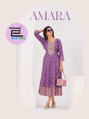 Blue Hills Amara Reyon Anarkali Gown Foll Print Catalogue Pcs Wholesale Rate  fancy Anarkali suit catalogs