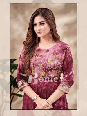 boine by tie die reyon slub embroidery full flare kurties catalog at wholesale price readymade suit catalogs