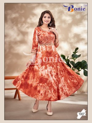 boine by tie die reyon slub embroidery full flare kurties catalog at wholesale price readymade suit catalogs