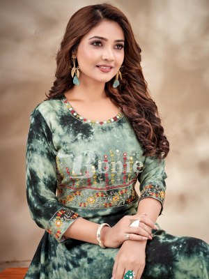 boine by tie die reyon slub embroidery full flare kurties catalog at wholesale price readymade suit catalogs