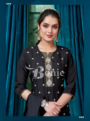 bonie by flora 5 heavy silk hand work embroidery kurti pant and dupatta at wholesale rate  kurtis catalogs