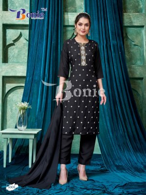 bonie by flora 5 heavy silk hand work embroidery kurti pant and dupatta at wholesale rate  kurtis catalogs