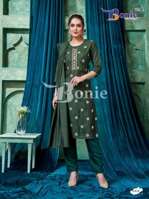 bonie by flora 5 heavy silk hand work embroidery kurti pant and dupatta at wholesale rate  kurtis catalogs