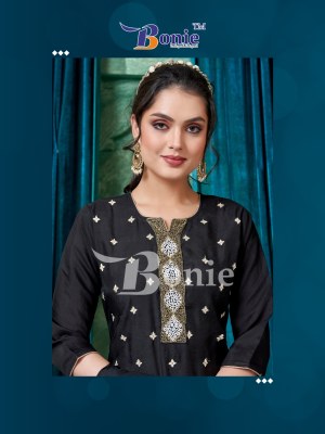 bonie by flora 5 heavy silk hand work embroidery kurti pant and dupatta at wholesale rate  kurtis catalogs