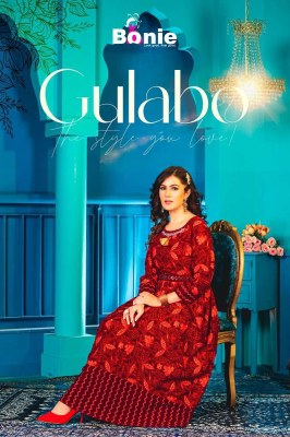bonie new launch gulabo heavy rayon anarkali long gown stylish Kurti catalogue wholesaler price in India  kurtis catalogs
