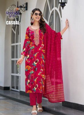 casual vol 4 by radhika Lifestyle Heavy reyon foil printed Readymade suit catalogue at affordable rate readymade suit catalogs