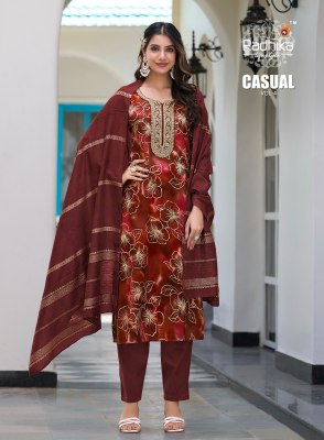 casual vol 4 by radhika Lifestyle Heavy reyon foil printed Readymade suit catalogue at affordable rate readymade suit catalogs