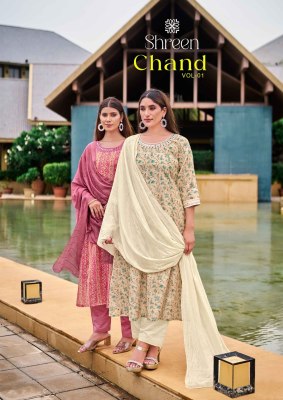 chand vol 1 by shreen digital printed fancy kurti pant and dupatta catalogue at amaviexpo Amavi