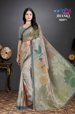 Vipul Saree Jhanki Vol 2 Organza Cruss Catalogue Pcs Wholesale Rate  sarees catalogs