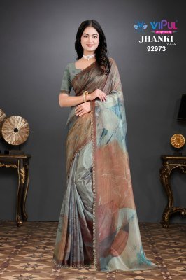 Vipul Saree Jhanki Vol 2 Organza Cruss Catalogue Pcs Wholesale Rate  sarees catalogs