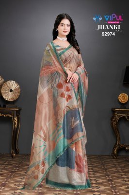 Vipul Saree Jhanki Vol 2 Organza Cruss Catalogue Pcs Wholesale Rate  sarees catalogs