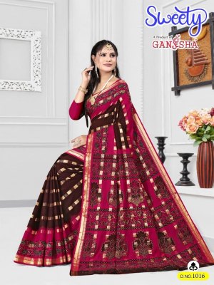 falak international Ganesha by Sweety Vol-1 pure heavy cotton foil printed saree catalogue at wholesale price Amavi