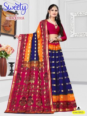 falak international Ganesha by Sweety Vol-1 pure heavy cotton foil printed saree catalogue at wholesale price sarees catalogs