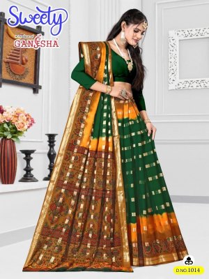 falak international Ganesha by Sweety Vol-1 pure heavy cotton foil printed saree catalogue at wholesale price sarees catalogs