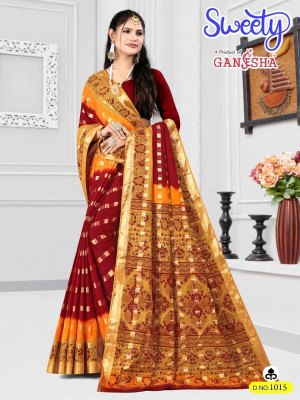 falak international Ganesha by Sweety Vol-1 pure heavy cotton foil printed saree catalogue at wholesale price sarees catalogs