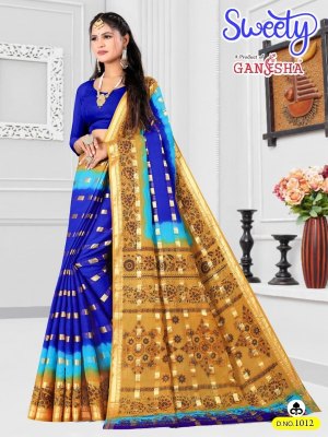 falak international Ganesha by Sweety Vol-1 pure heavy cotton foil printed saree catalogue at wholesale price sarees catalogs