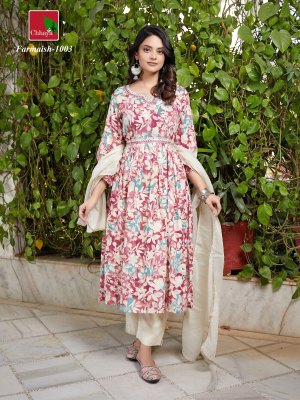 farmaish by Chhaya heavy reyon printed top bottom and dupatta catalogue readymade suit catalogs