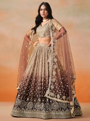 Zeel Wedding Lehenga 7086 Bron Georgette zari Single Pcs Wholesale Rate lehenga choli catalogs