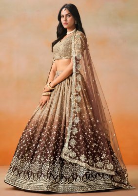 Zeel Wedding Lehenga 7086 Bron Georgette zari Single Pcs Wholesale Rate lehenga choli catalogs