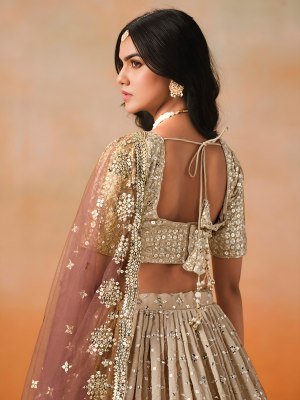 Zeel Wedding Lehenga 7086 Bron Georgette zari Single Pcs Wholesale Rate lehenga choli catalogs