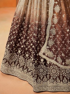 Zeel Wedding Lehenga 7086 Bron Georgette zari Single Pcs Wholesale Rate lehenga choli catalogs