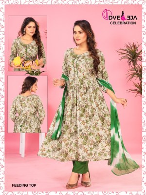 feeding 3 by dveeja fashion reyon printed readymade suit catalogue at amaviexpo readymade suit catalogs
