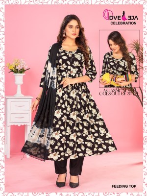 feeding 3 by dveeja fashion reyon printed readymade suit catalogue at amaviexpo readymade suit catalogs