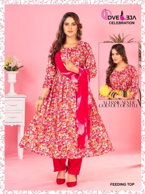 feeding 3 by dveeja fashion reyon printed readymade suit catalogue at amaviexpo readymade suit catalogs