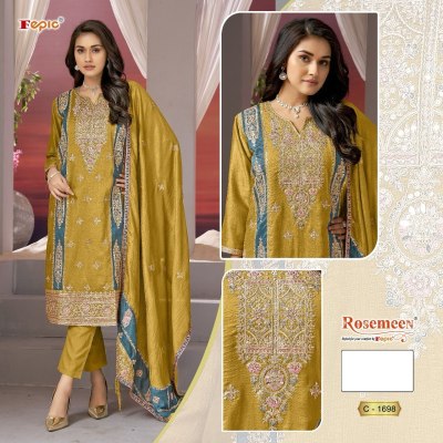 fepic by rosemeen chinon silk embroidered with jarakan work unstitched suit catalog at wholesale price salwar kameez catalogs