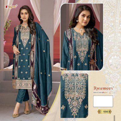 fepic by rosemeen chinon silk embroidered with jarakan work unstitched suit catalog at wholesale price salwar kameez catalogs