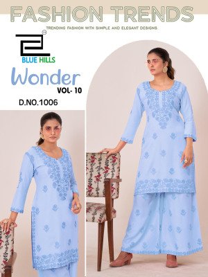 Blue Hills Wonder Vol 10 Rayon Readymade Catalogue Pcs Wholesale Rate  bottom wear catalogs