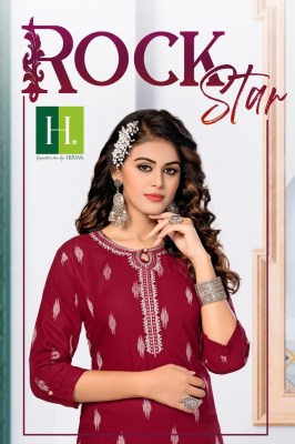 h dot by hirwa presents Rockstar latest catalog Straight Cut Kurtis with Embroidery work at wholesale price hirwa
