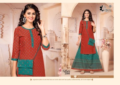 hellaro 21 by kinti  foil printed reyon skirt top and purse catalogue at wholesale rate  kurtis catalogs