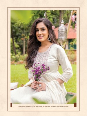 heritage collection by zoya premium chanderi silk flared kurti pant with dupatta at wholesale rate kurtis catalogs