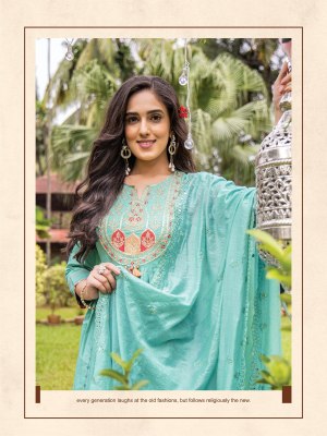 heritage collection by zoya premium chanderi silk flared kurti pant with dupatta at wholesale rate kurtis catalogs