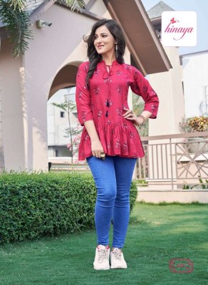 hinaya trendz vol 30 trendy western rayon short top collection  kurtis catalogs