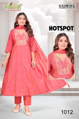 hotspot by hariyaali Simmer crepe silk embroidered readymade suit catalogue at affordable rate readymade suit catalogs