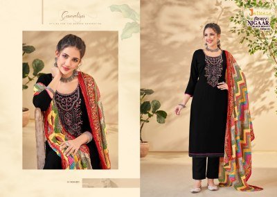 jaimala by alok suit presenting nigaar black beauty 3 pure reyon embroidered kurti bottom and dupattaat wholesale price  kurtis catalogs