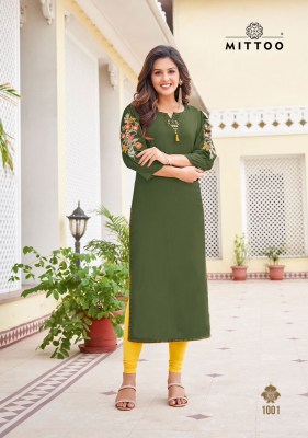 kAAMIYA BY Mittoo Heavy Reyon neck Handwork long kurtis with budget price kurtis catalogs