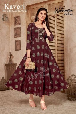 kaveri faux georgette foil gold printed embroidery  work long gown anarkali Kurti catalogue wholesaler price in India   kurtis catalogs