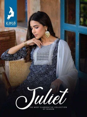 kaya Kurti presents juliet rayon Kurti pants and dupatta set catalogue buy wholesaler rate in Surat  kurtis catalogs