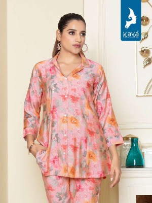 kaya kurti presents maitri chanderi modal printed co ord set Kurti catalogue online  kurtis catalogs