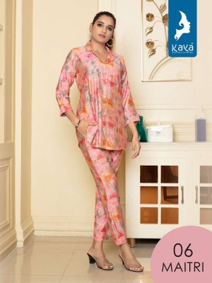 kaya kurti presents maitri chanderi modal printed co ord set Kurti catalogue online  kurtis catalogs
