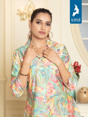 kaya kurti presents maitri chanderi modal printed co ord set Kurti catalogue online  kurtis catalogs