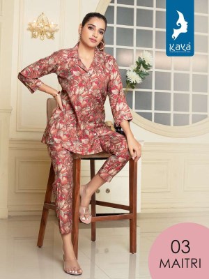 kaya kurti presents maitri chanderi modal printed co ord set Kurti catalogue online  kurtis catalogs