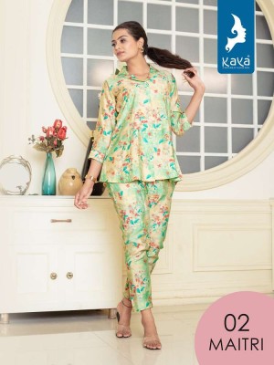 kaya kurti presents maitri chanderi modal printed co ord set Kurti catalogue online  kurtis catalogs